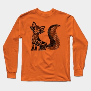 the crazy fox in wild pattern ecopop Long Sleeve T-Shirt